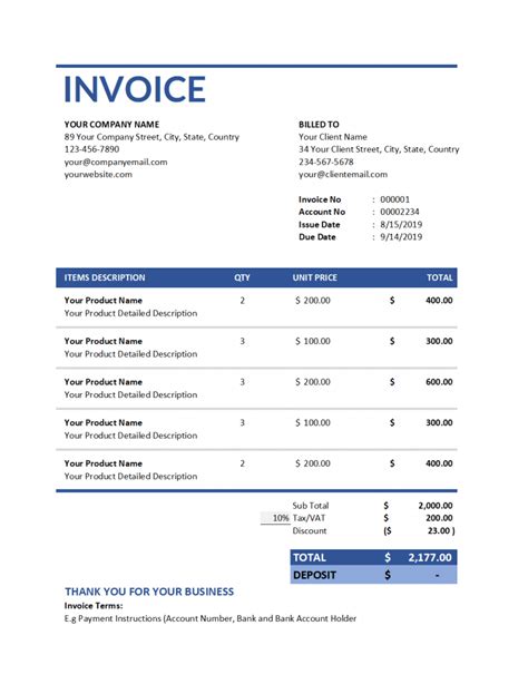 Yet Another Invoice Template .